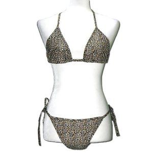 CHUN'S FASHION Black White Yellow Floral Bikini